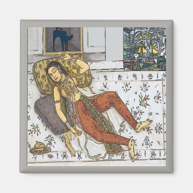 Mughal Princess Fauvist Style Magnet (Front)