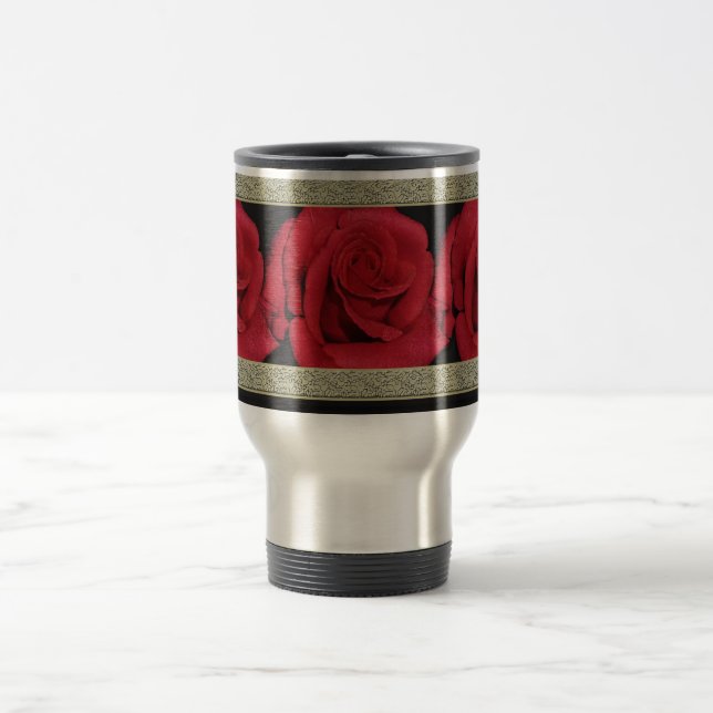 Mugs, cups & steins template - customizable roses (Center)