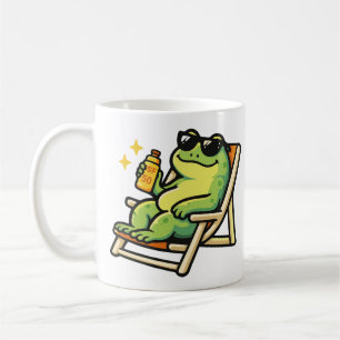 Mugs & Cups with a frog on the beach