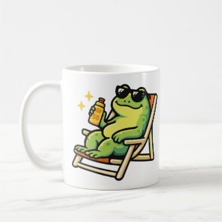 Mugs & Cups with a frog on the beach
