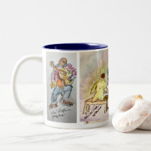 Mugs de café Jazz de série Bleue