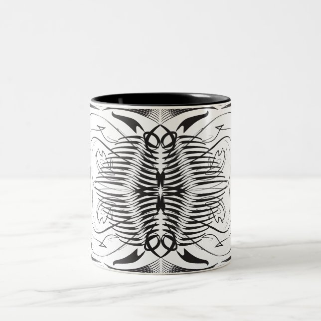 Mugs de café noir blanc (Centre)