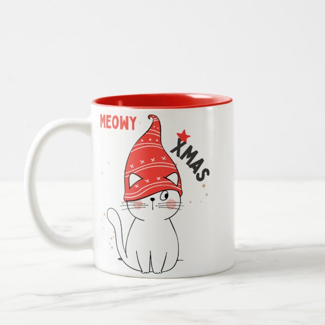 Mugs de chat Sarcastique Meowy Xmas (Gauche)