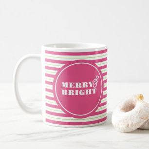 Mugs de Noël tendance rose et vert
