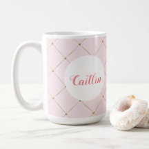 Mugs de nom de princesse rose et or