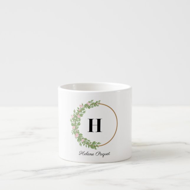 Mugs : Élégance blanche avec vert et noir (Devant)