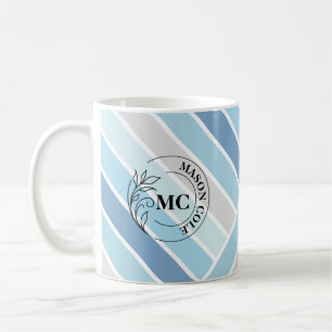 Mugs Élégants à Rayures avec Monogramme pour Elle