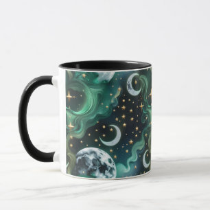 Mugs – Emerald Green Celestial Moon Phase Luxury