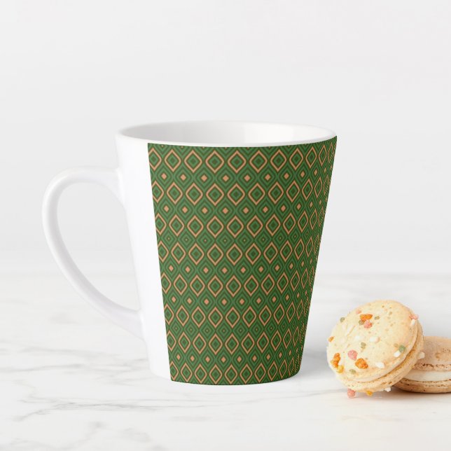 Mugs en latte et en or et vert  (En situation)