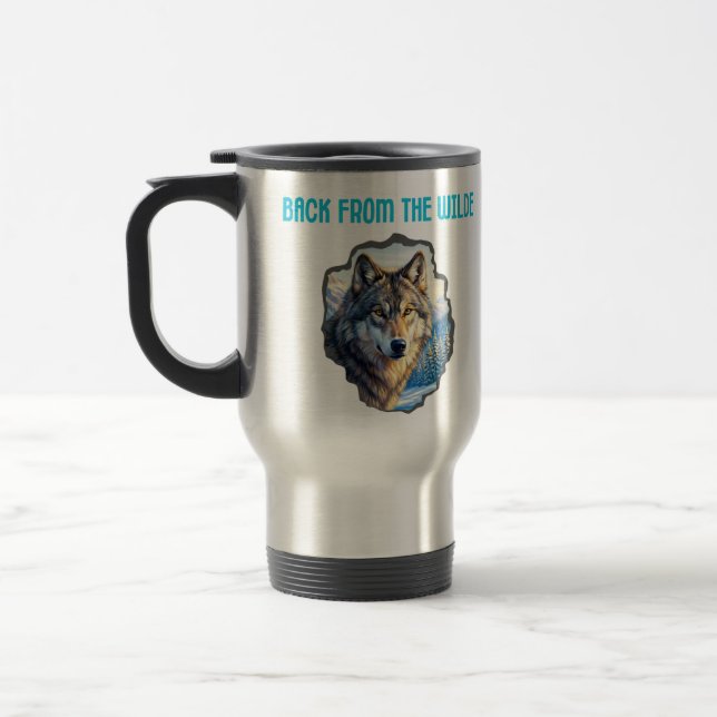 Mugs Majestic Wolf Double Exposure Wilderness (Gauche)