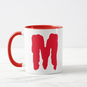 Mugs Monogramme Lettre Rouge Initiales Monstre Pou