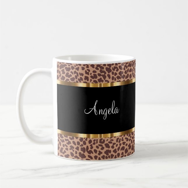 Mugs Poster de animal à la mode Monogram Coffee (Gauche)