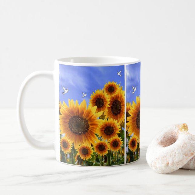 mugs sunflowers (With Donut)