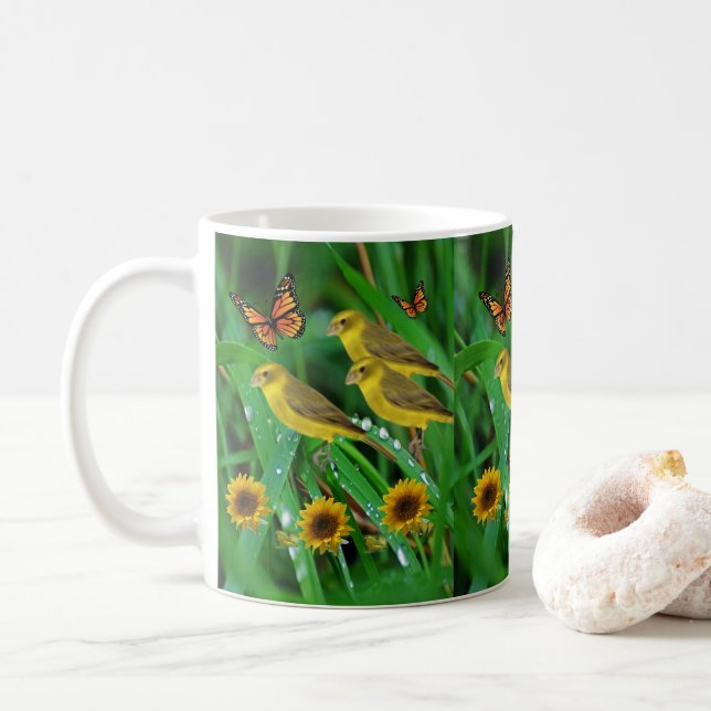 mugs sunflowers (With Donut)