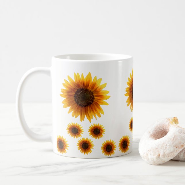 mugs sunflowers (With Donut)