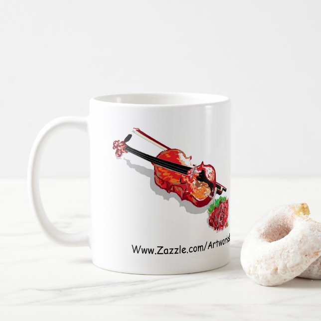 Mugs / Violin with a Rose (With Donut)