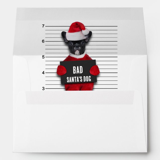 Mugshot Bad Santa's Dog Funny Christmas Envelope (Back (Bottom))