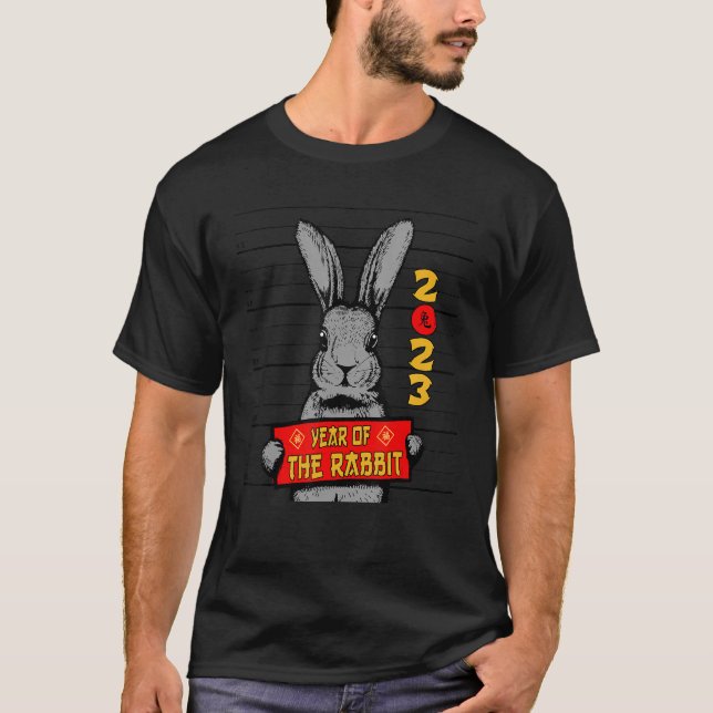 Mugshot Chinese New Year Of The Rabbit Lunar Zodia T-Shirt (Front)