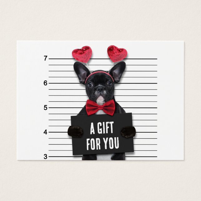 Mugshot Coupable Aimer Chien Valentine's Day Carte (Devant)