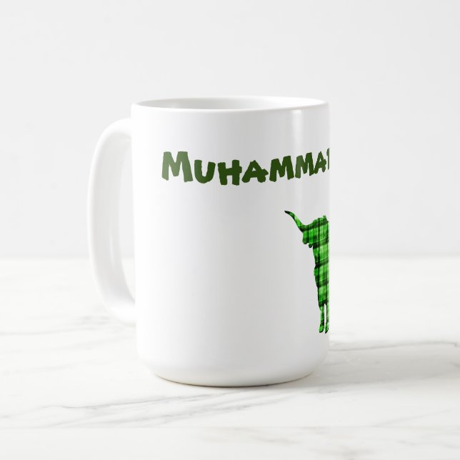 Muhammad Name With Highland Cow, Coffee Mug (Front Left)