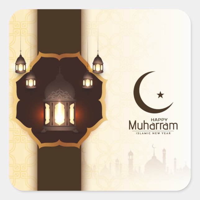 Muharram Islamic new Year Square Sticker (Front)