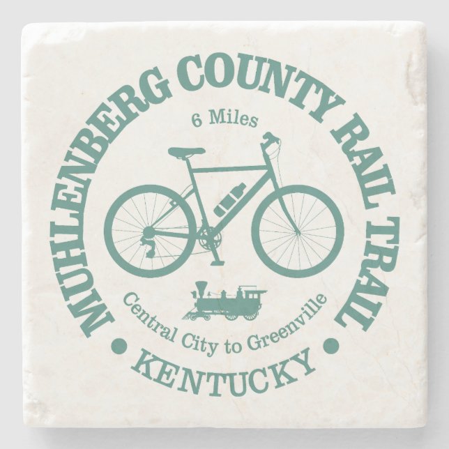 Muhlenberg County Rail Trail (cycling) Stone Coaster (Front)