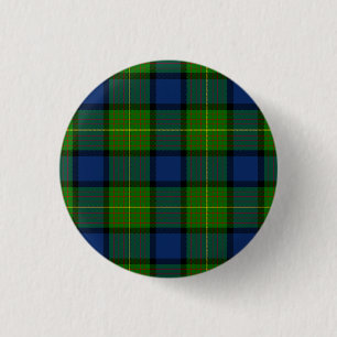 Muir Moore tartan green blue plaid 1 Inch Round Button