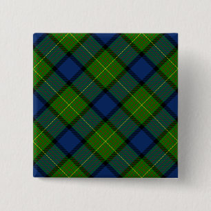Muir Moore tartan green blue plaid 2 Inch Square Button