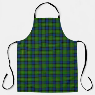 Muir Moore tartan green blue plaid Apron