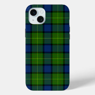 Muir Moore tartan green blue plaid iPhone 15 Mini Case