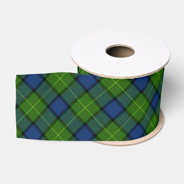 Muir Moore tartan green blue plaid Grosgrain Ribbon (Spool)