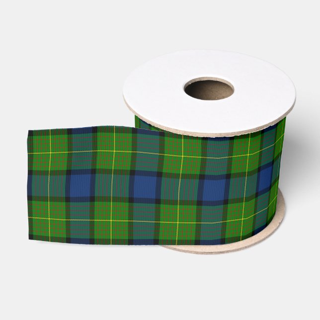 Muir Moore tartan green blue plaid Grosgrain Ribbon (Spool)