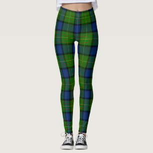 Muir Moore tartan green blue plaid Leggings