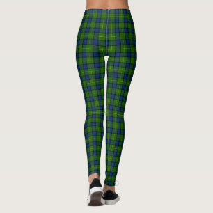 Muir Moore tartan green blue plaid Leggings