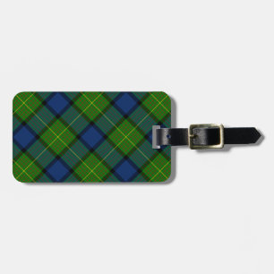Muir Moore tartan green blue plaid Luggage Tag