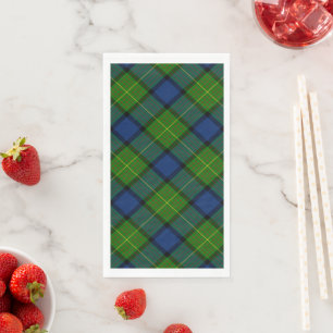 Muir Moore tartan green blue plaid Napkin