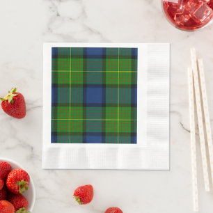 Muir Moore tartan green blue plaid Napkin