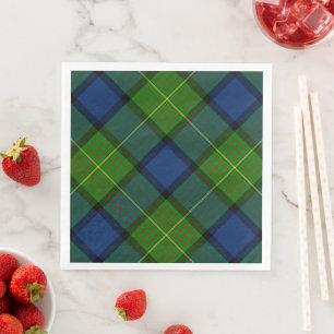 Muir Moore tartan green blue plaid Napkin