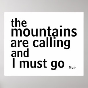 Muir quote poster bold black and white modern