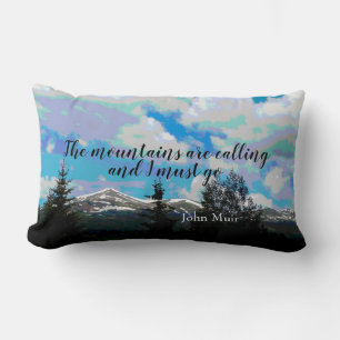 Muir quote throw pillow mountain landscape art