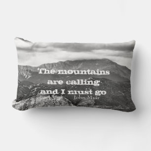 Muir quote throw pillow mountain landscape art