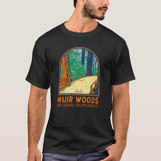 Muir Woods National Monument California Emblem T-Shirt (Front)