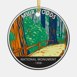 Muir Woods National Monument California Vintage Ceramic Ornament
