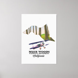 Muir Woods National Monument map travel poster. Canvas Print