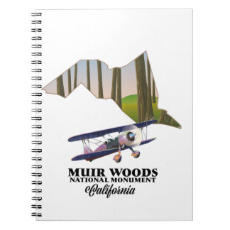 Muir Woods National Monument map travel poster. Notebook