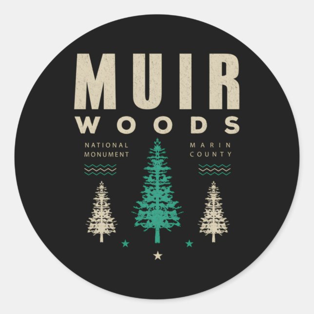 Muir Woods National Park Hiking Camg Classic Round Sticker (Front)
