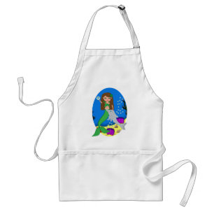 Muirenn the Green Mermaid and Dolphin Apron