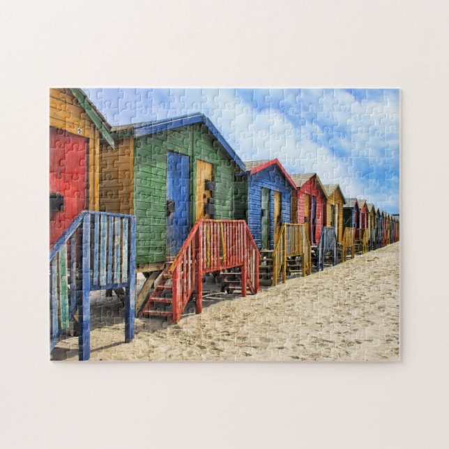 Muizenberg Colourful  Cottages on the  Beach Jigsaw Puzzle (Horizontal)
