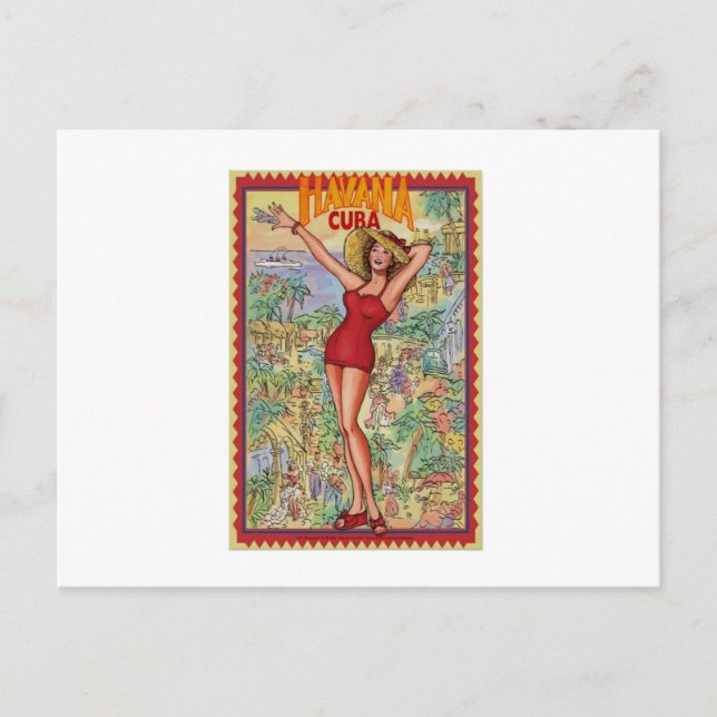 Mujer Havana: Vintage Cubano La Habana Postcard (Front)