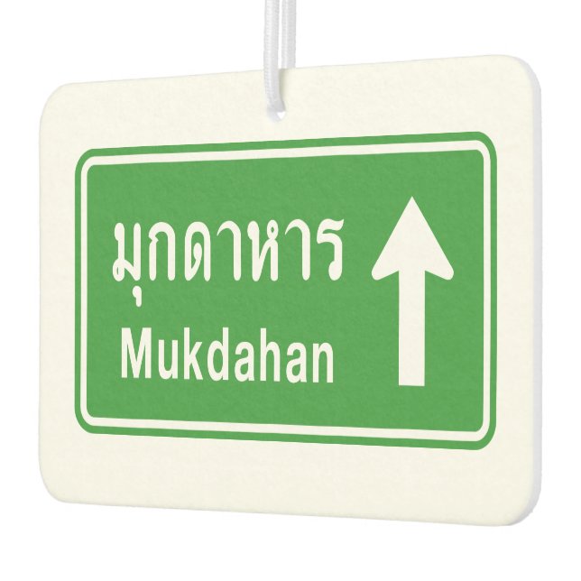 Mukdahan Ahead ⚠ Thai Highway Traffic Sign ⚠ Air Freshener (Left)